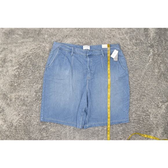 NEW Lane Bryant Blue Relaxed Bermuda Shorts Plus Size 22 Zip Solid - Picture 2 of 7